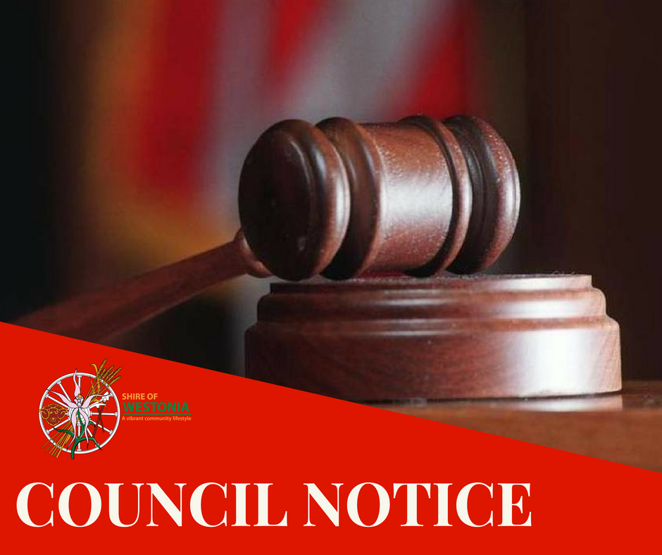 PUBLIC NOTICE OF CHANGE OF MEETING DATE ORDINARY COUNCIL MEETING