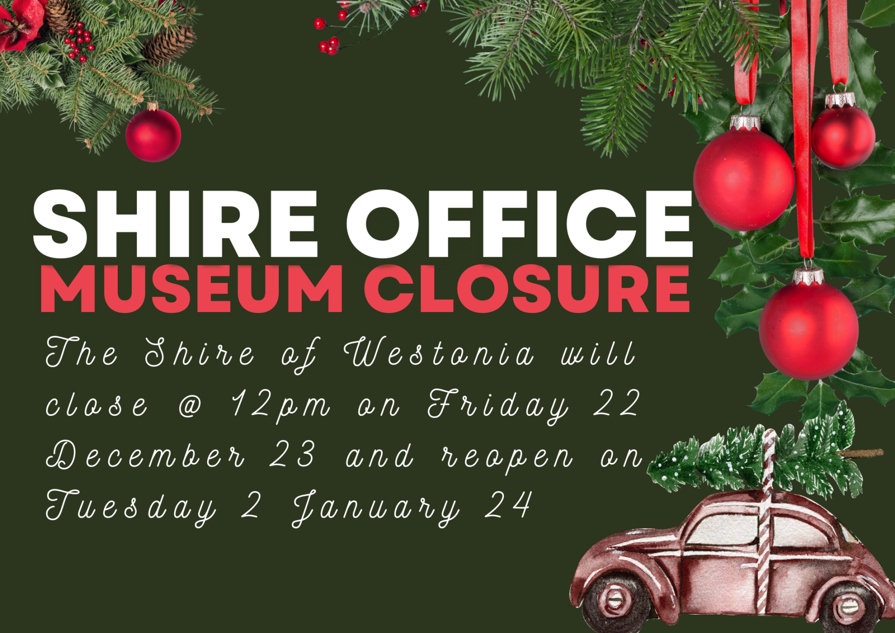 CHRISTMAS/NEW YEAR OFFICE CLOSURE